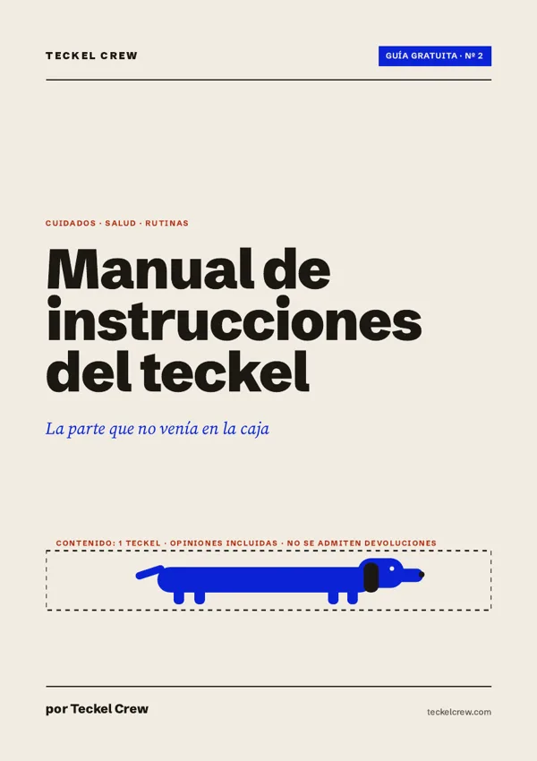 Portada de la guía gratuita «Manual de instrucciones del teckel» de Teckel Crew